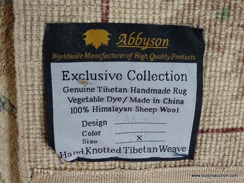 HAND KNOTTED TIBETAN WEAVE VEGETABLE DYE. IS A GENUINE HANDMADE RUG FROM THE AUBUSSON COLLECTION. IN