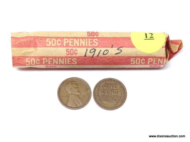 Wheat Cents - 1 roll (50) - 1910's