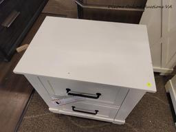 (R2) A-AMERICA SUN VALLEY NIGHTSTAND IN WHITE. MEASURES 27 IN X 19 IN X 30 IN. RETAILS FOR $600