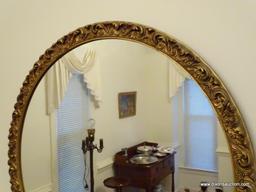 (DR) VINTAGE GOLD GILT GESSO MIRROR- 26 IN DIA., ITEM IS SOLD AS IS WHERE IS WITH NO GUARANTEES OR