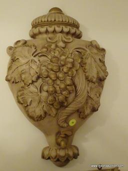 (HALL) CERAMIC WALL FOUNTAIN-15 IN X 24 IN, ITEM IS SOLD AS IS WHERE IS WITH NO GUARANTEES OR