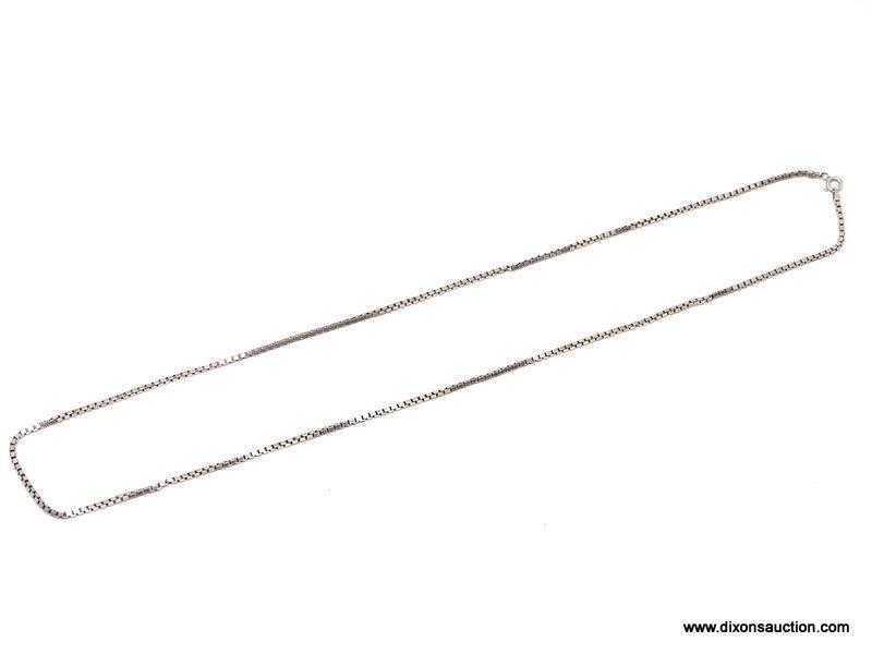 .925 STERLING SILVER UNISEX 24" BOX CHAIN. ITEM IS SOLD AS IS WHERE IS WITH NO GUARANTEES OR