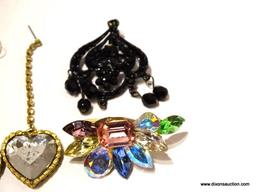(SC) ASSORTED LOT OF COSTUME JEWELERY INCLUDE'S SILVER TONE POST EARRING'S, COLORFULL PLASTIC CLIP