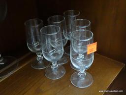 (R1) LOT OF 15 RED WINE STEMS. INCLUDES 6 CORDIAL GLASSES. ITEM IS SOLD AS IS WHERE IS WITH NO