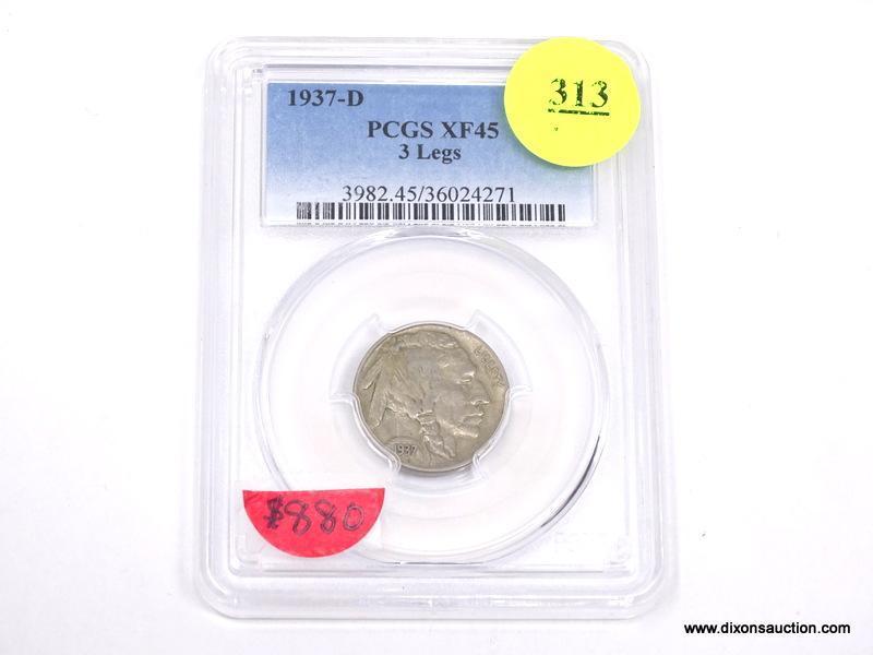 1937-D BUFFALO NICKEL - 3 LEGS - XF 45 - GRADED BY PCGS #3982.45/36024271.