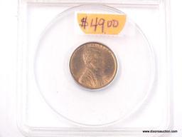 1909 LINCOLN WHEAT PENNY - MS 63 RB - GRADED BY ANACS #4729732.