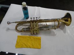 (SC) A. EASTMAN TRUMPET WITH CLEANING CLOTH AND LIQUID, AND A HARD CASE. HAS MOUTHPIECE. ITEM IS