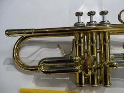 (SC) A. EASTMAN TRUMPET WITH CLEANING CLOTH AND LIQUID, AND A HARD CASE. HAS MOUTHPIECE. ITEM IS