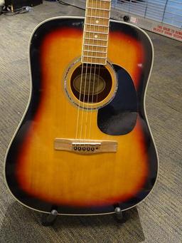 (SC) MITCHELL ACOUSTIC GUITAR. MODEL D120SB. HAS A TOBACCO BURST FINISH. ITEM IS SOLD AS IS WHERE IS