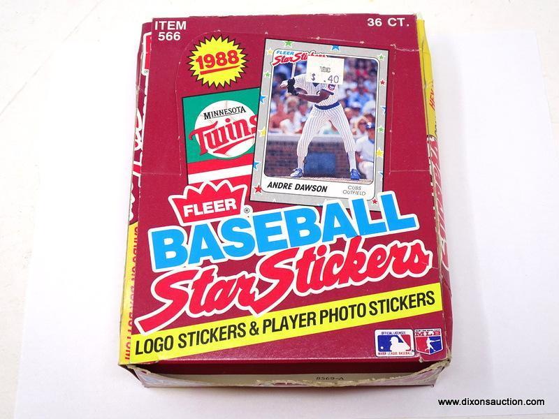 1988 FLEER BASEBALL STAR STICKERS. ARE IN BOX (HAS BEEN OPENED). ITEM IS SOLD AS IS WHERE IS WITH NO