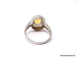 .925 AAA QUALITY UNHEATED OVAL FACETED BRAZILIAN GOLDEN CITRINE WITH CITRINE ACCENTS AND SIDE PINK