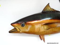 TUNA CAUGHT IN THE GULF STREAM OFF NORTH CAROLINA. $350.00 MOUNT. MEASURES APPROX. 43" LONG, 14-1/2"