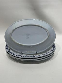 (1A) LAMBERTON SCAMMELL PLATINUM BLUE SMALL PLATTERS RESTAURANT CHINA 10.5 INCH