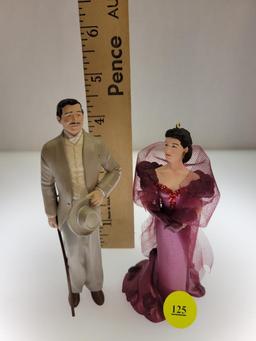 HALLMARK 1997 GONE WITH THE WIND ORNAMENT #1 IN SCARLETT O'HARA SERIES AND 1998 RHETT BUTLER