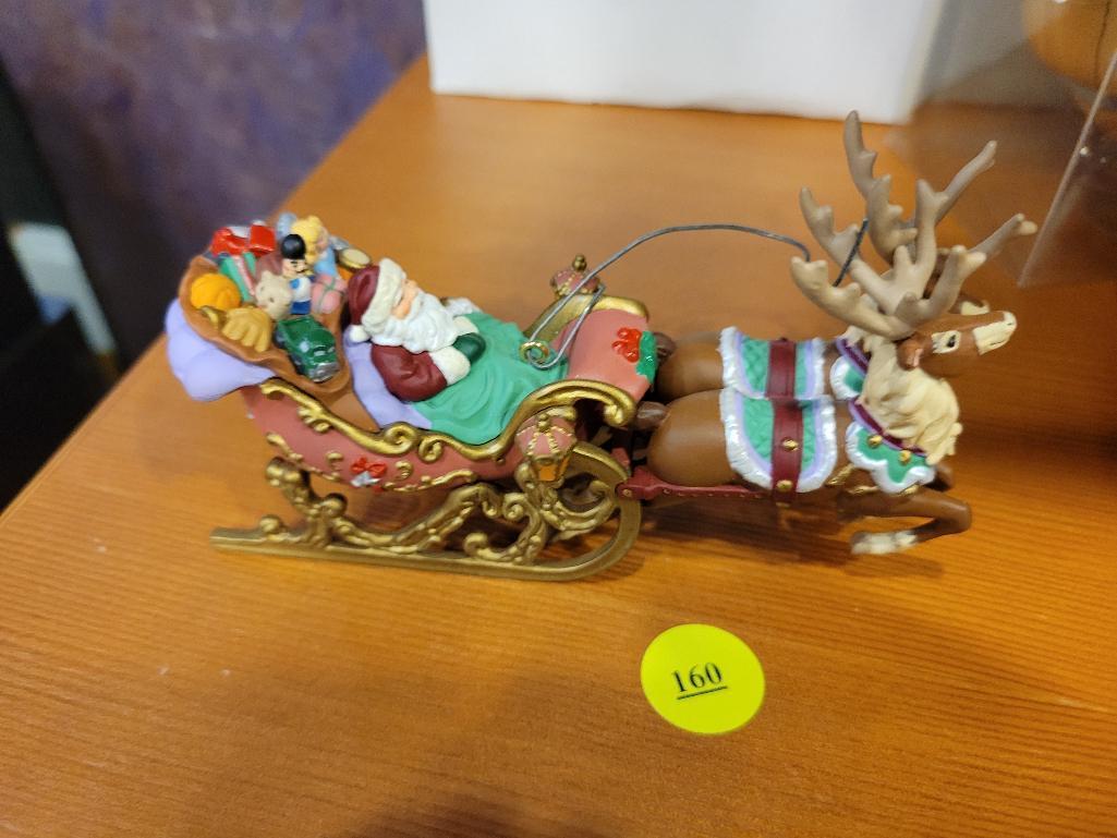 VINTAGE HALLMARK KEEPSAKE ORNAMENT "SANTA'S MAGICAL SLEIGH" ARTIST'S STUDIO COLLECTION SCULPTED BY