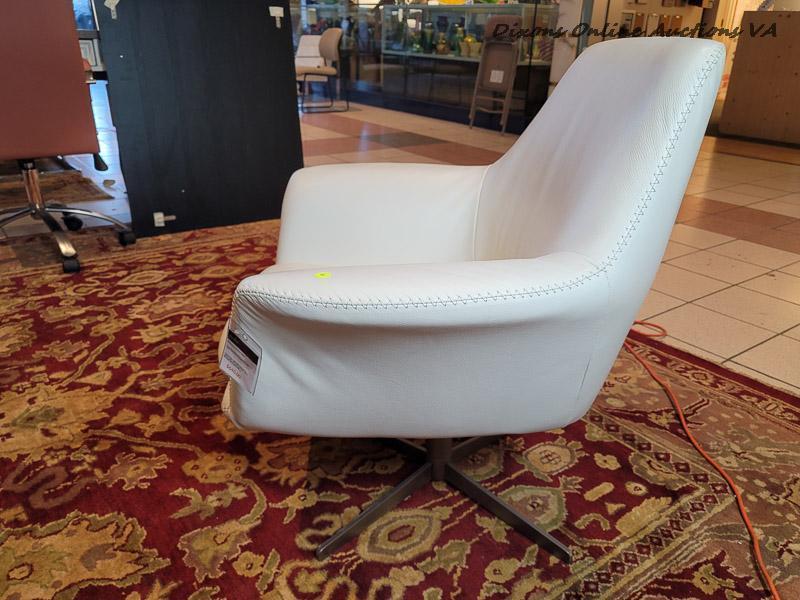 (OFF) ART DECO MODERNISM TAKES ON A NEW LOOK WITH THE BRUCE LOUNGE CHAIR IN WHITE. INCORPORATING