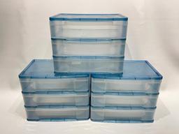 (12L) IRIS PLASTIC THREE-DRAWER STORAGE CHESTS, 13 INCHES WIDE, 10.5 TALL, 9.5 DEEP