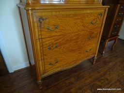 HUNTLEY CHEST ON CHEST TWO DRAWERS OVER THREE. 55 INCHES TALL 39 INCHES WIDE 20 INCHES DEEP APPROX.
