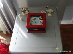 PAIR OF THOMASVILLE ONE DRAWER END TABLES PAINTED SILVER. 23 INCHES TALL AND 25 DEEP AND 21 INCHES