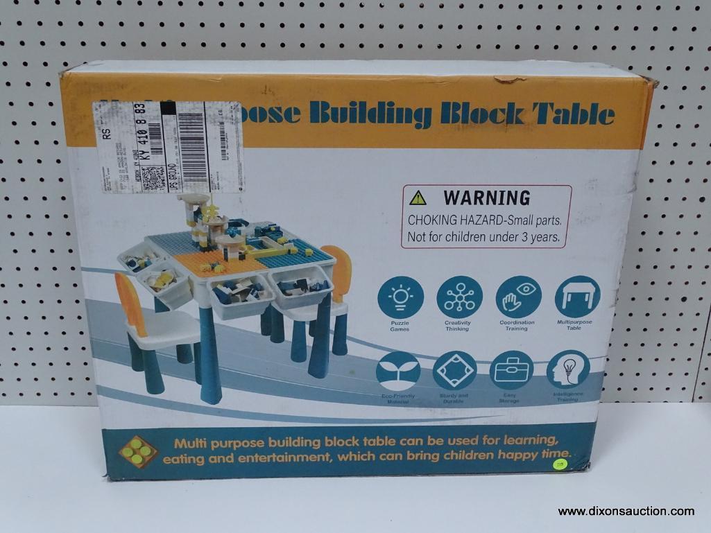 (BAY1 ENTP1) TODDLER ACTIVITY BLOCK TABLE. IS IN BOX. SIMILAR ITEMS RETAIL FOR $75 ONLINE AT AMAZON.