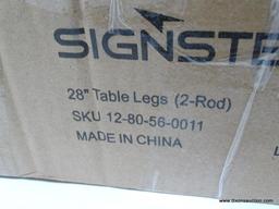 (BAY1 ENTP1) SIGNSTEK 28" TABLE LEGS (2 ROD). SIMILAR ITEMS RETAIL FOR $45 ONLINE AT AMAZON. ITEM IS