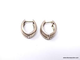 .925 STERLING SILVER LADIES DOUBLE HOOP EARRINGS; 6.1 GM