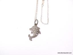 .925 STERLING SILVER LADIES DOLPHON PENDANT ON 18" CHAIN; 1.8 GM