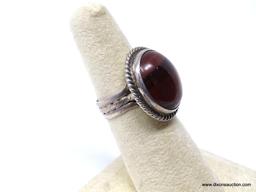 .925 STERLING SILVER LADIES 10 CT TIGER EYE RING 6; 7.1 GM