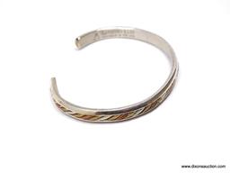 .925 STERLING SILVER LADIES CUFF BRACELET; 14 GM