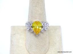 .925 STERLING SILVER LADIES 5 CT CITRINE RING 8