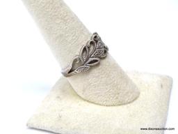 .925 STERLING SILVER LADIES FLORAL LEAF DESIGN RING 9 1/4; 3.0 GM