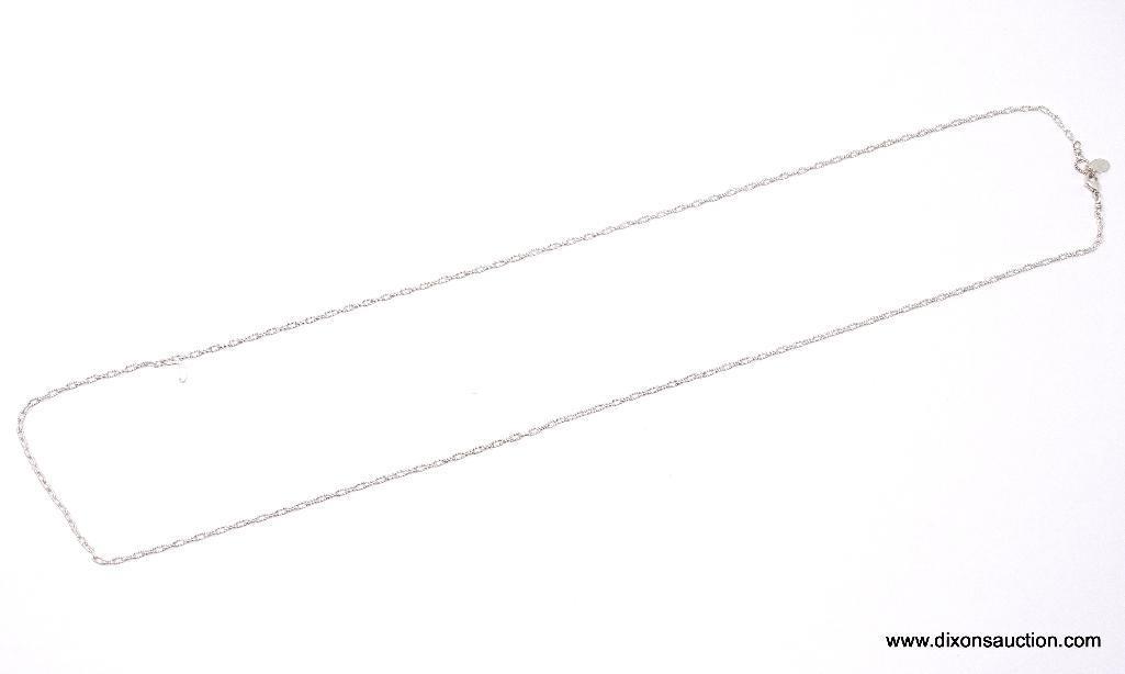 .925 STERLING SILVER LADIES 30" FROSTED DIAMOND CUT CABLE NECKLACE; 6.5 GM