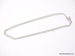 .925 STERLING SILVER LADIES 30" FROSTED DIAMOND CUT CABLE NECKLACE; 6.5 GM