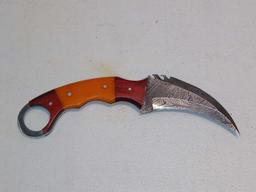 BLADE STYLE : HAWKSBILL; HANDLE : WOOD, HORN, RESIN, OR BONE, CUSTOM FIT TO EACH KNIFE; LENGTH OF