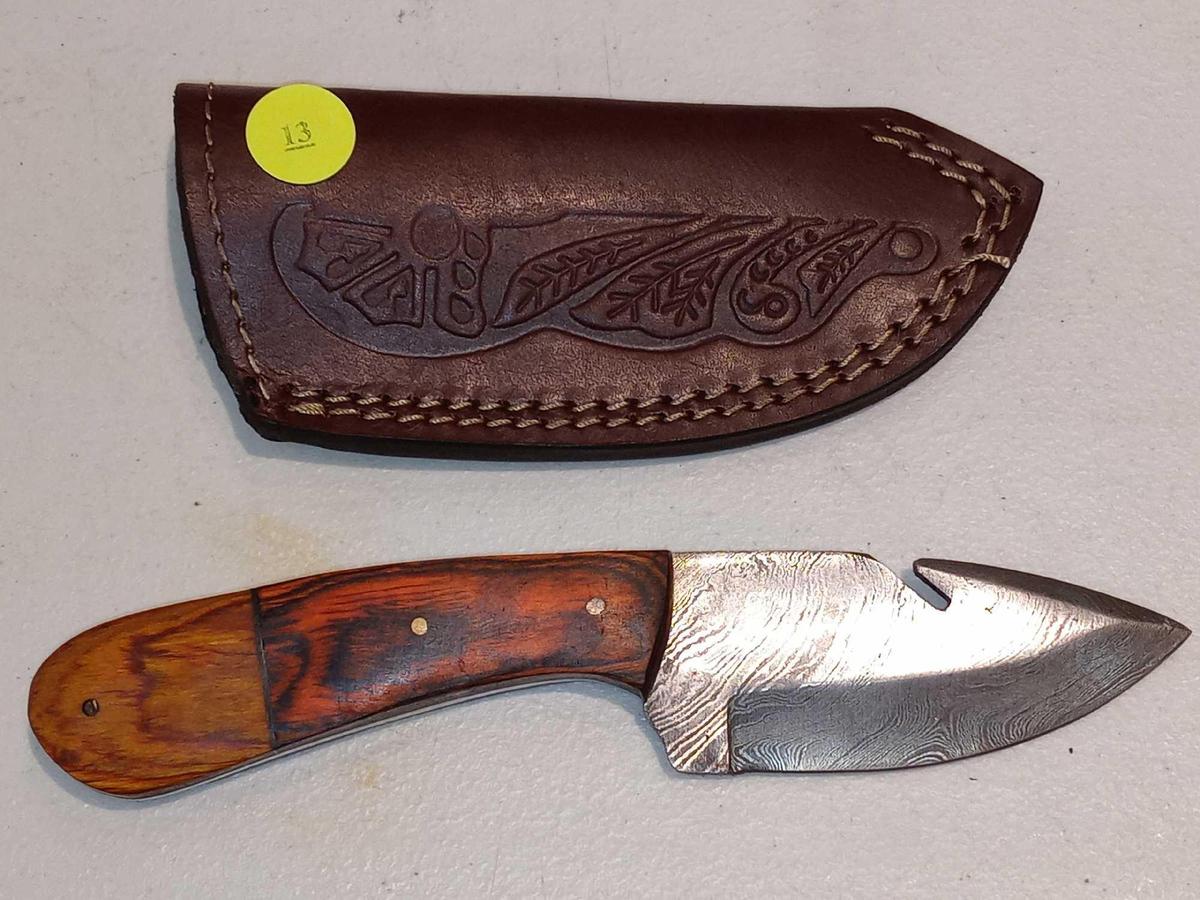 BLADE STYLE : MODIFIED POINT; HANDLE : WOOD, HORN, RESIN, OR BONE, CUSTOM FIT TO EACH KNIFE; LENGTH