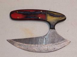 BLADE STYLE : CURVED BLADE; HANDLE : WOOD, HORN, RESIN, OR BONE, CUSTOM FIT TO EACH KNIFE; LENGTH OF