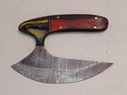 BLADE STYLE : CURVED BLADE; HANDLE : WOOD, HORN, RESIN, OR BONE, CUSTOM FIT TO EACH KNIFE; LENGTH OF