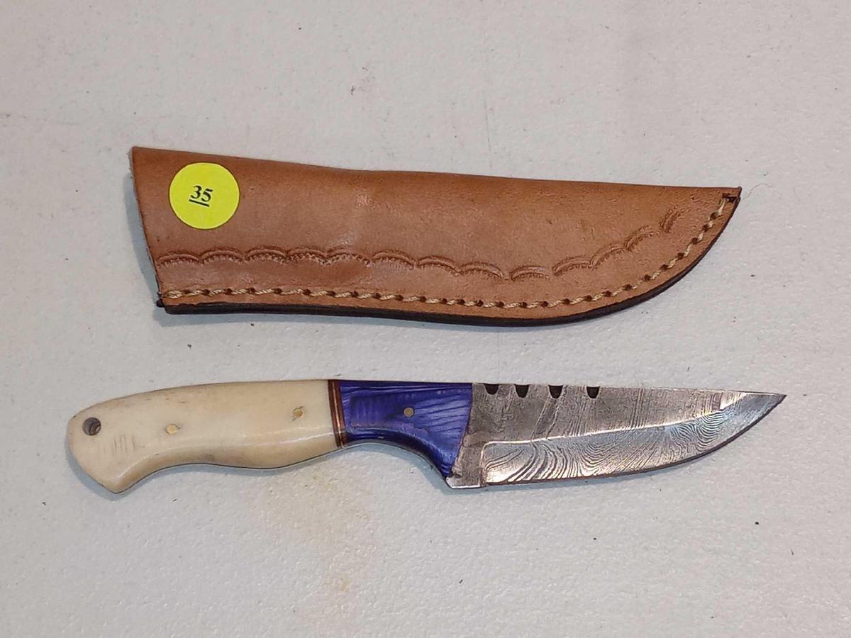 BLADE STYLE : STRAIGHT BACK; HANDLE : WOOD, HORN, RESIN, OR BONE, CUSTOM FIT TO EACH KNIFE; LENGTH