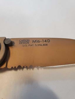 CRKT M16-14D EDC Folding Pocket Knife: Everyday Carry, Copper Serrated Edge Blade, Tanto, Automated