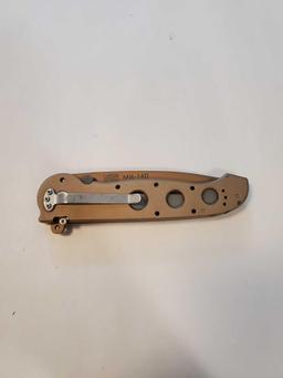 CRKT M16-14D EDC Folding Pocket Knife: Everyday Carry, Copper Serrated Edge Blade, Tanto, Automated