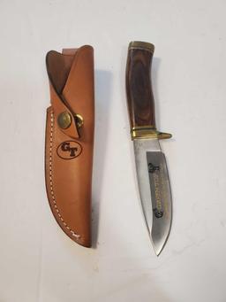 Buck Vanguard hunting knife, Cocobolo 192, etched Green top into the blade, 3 1/2" blade, 8 1/4"
