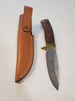 Buck Vanguard hunting knife, Cocobolo 192, etched Green top into the blade, 3 1/2" blade, 8 1/4"