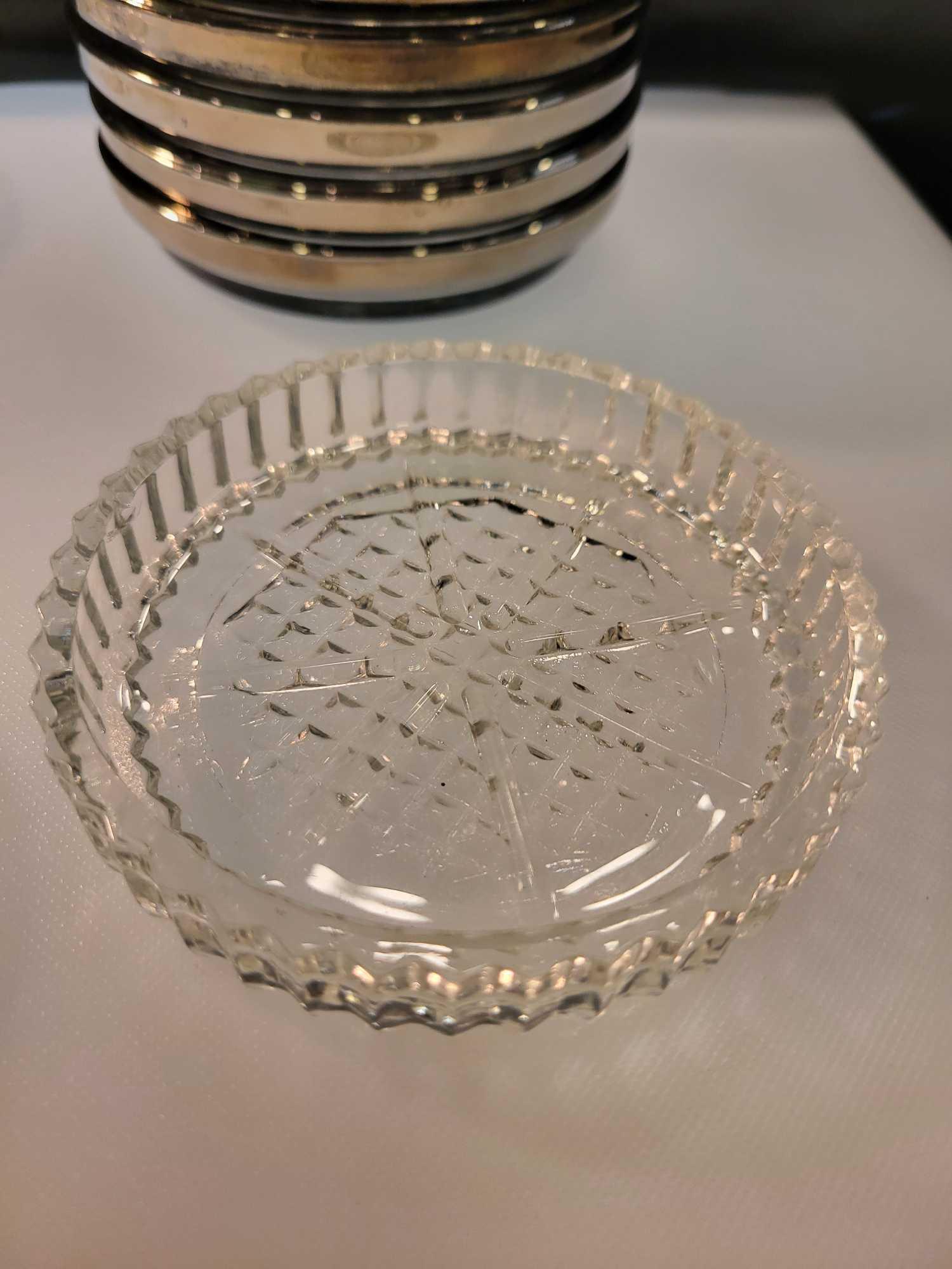 VINTAGE GLASS COASTER LOT