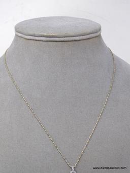 14K YELLOW & WHITE GOLD LADIES CUSTOM MADE PENDANT WITH TWO TONE 18" CHAIN.