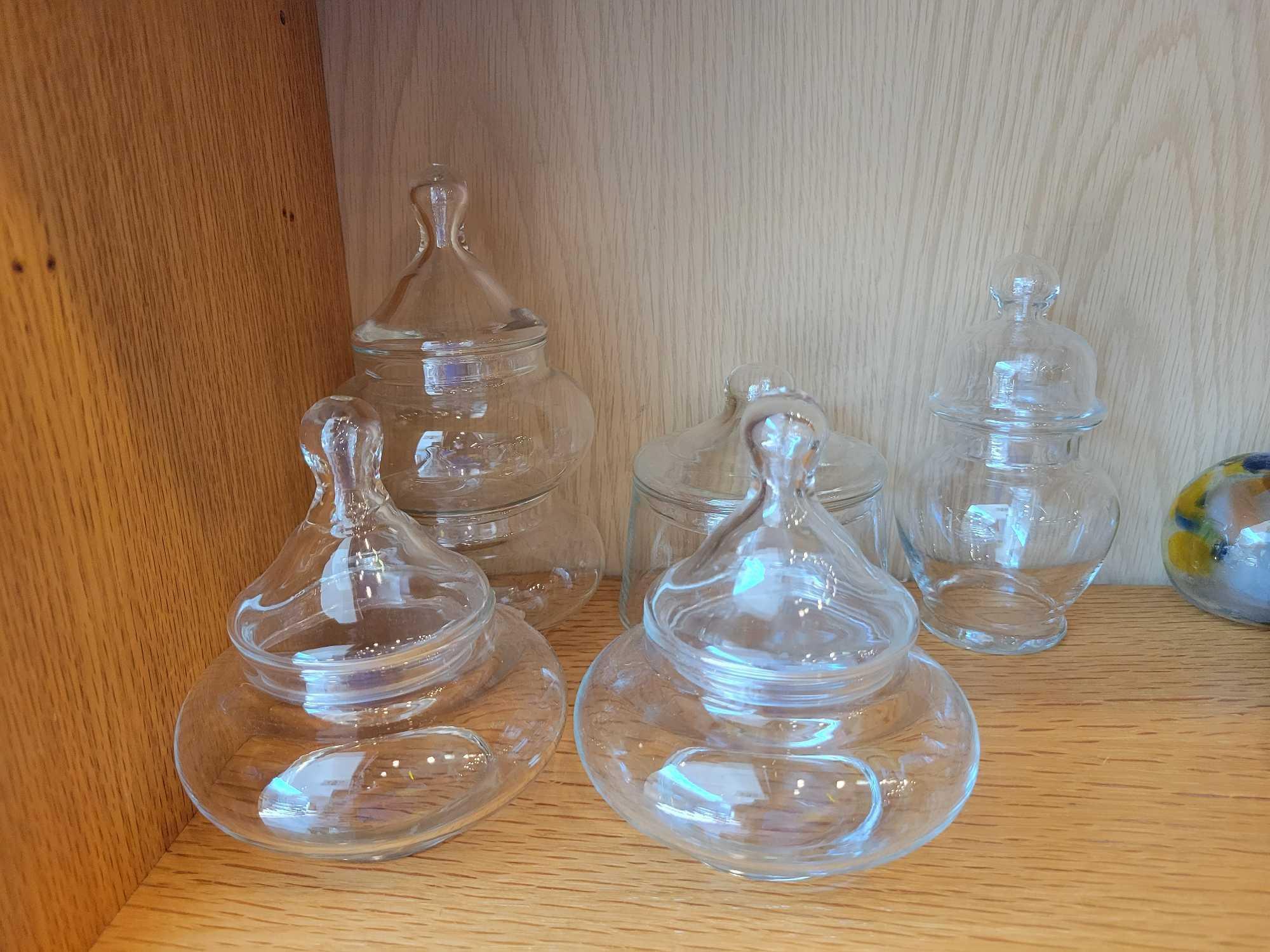 VINTAGE GLASS TRINKET/GINGER JAR LOT