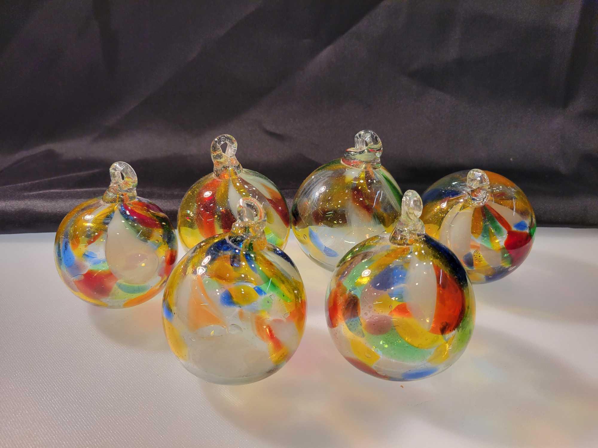 HANDBLOWN HANGING ART GLASS ORBS