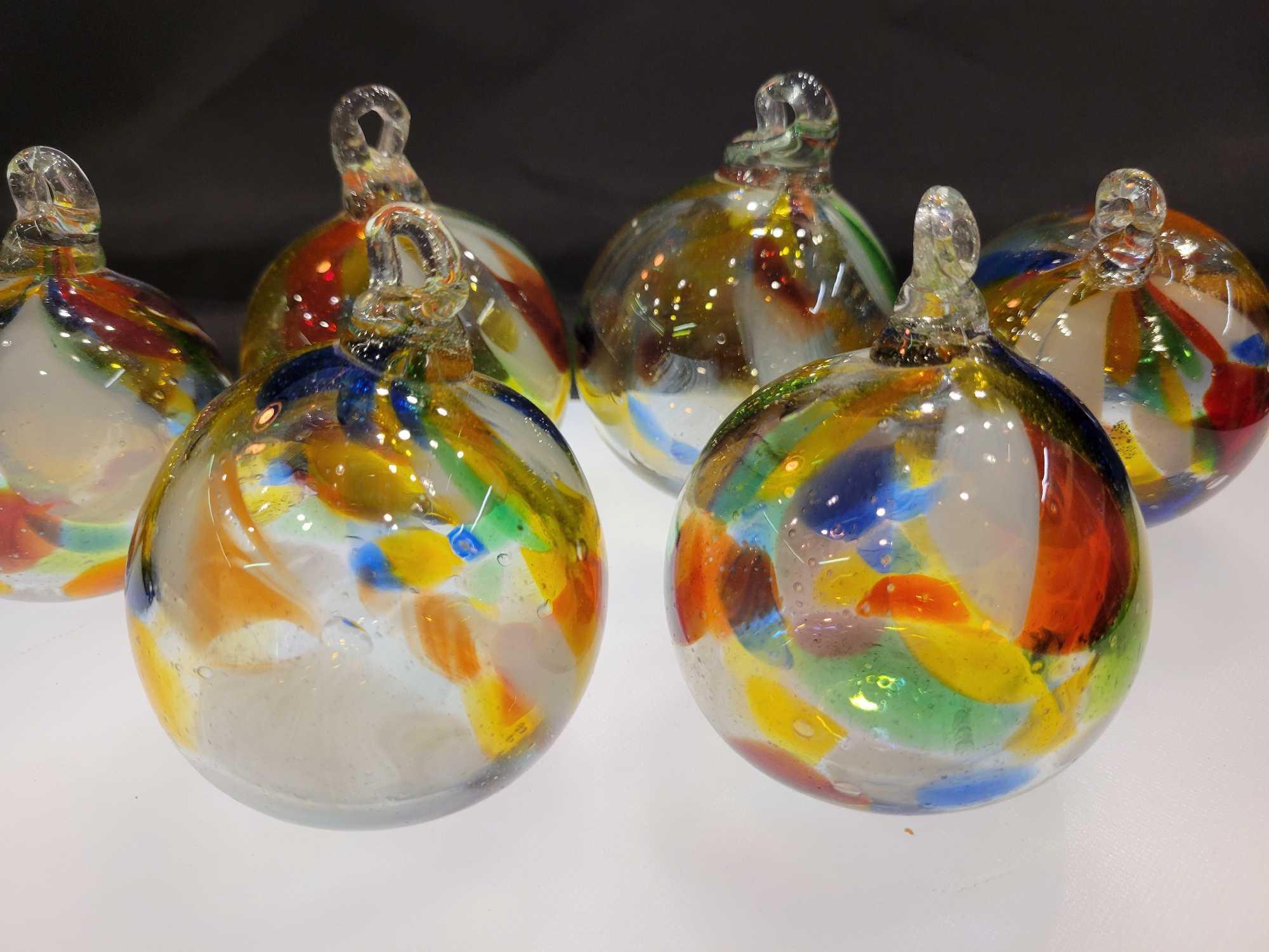 HANDBLOWN HANGING ART GLASS ORBS