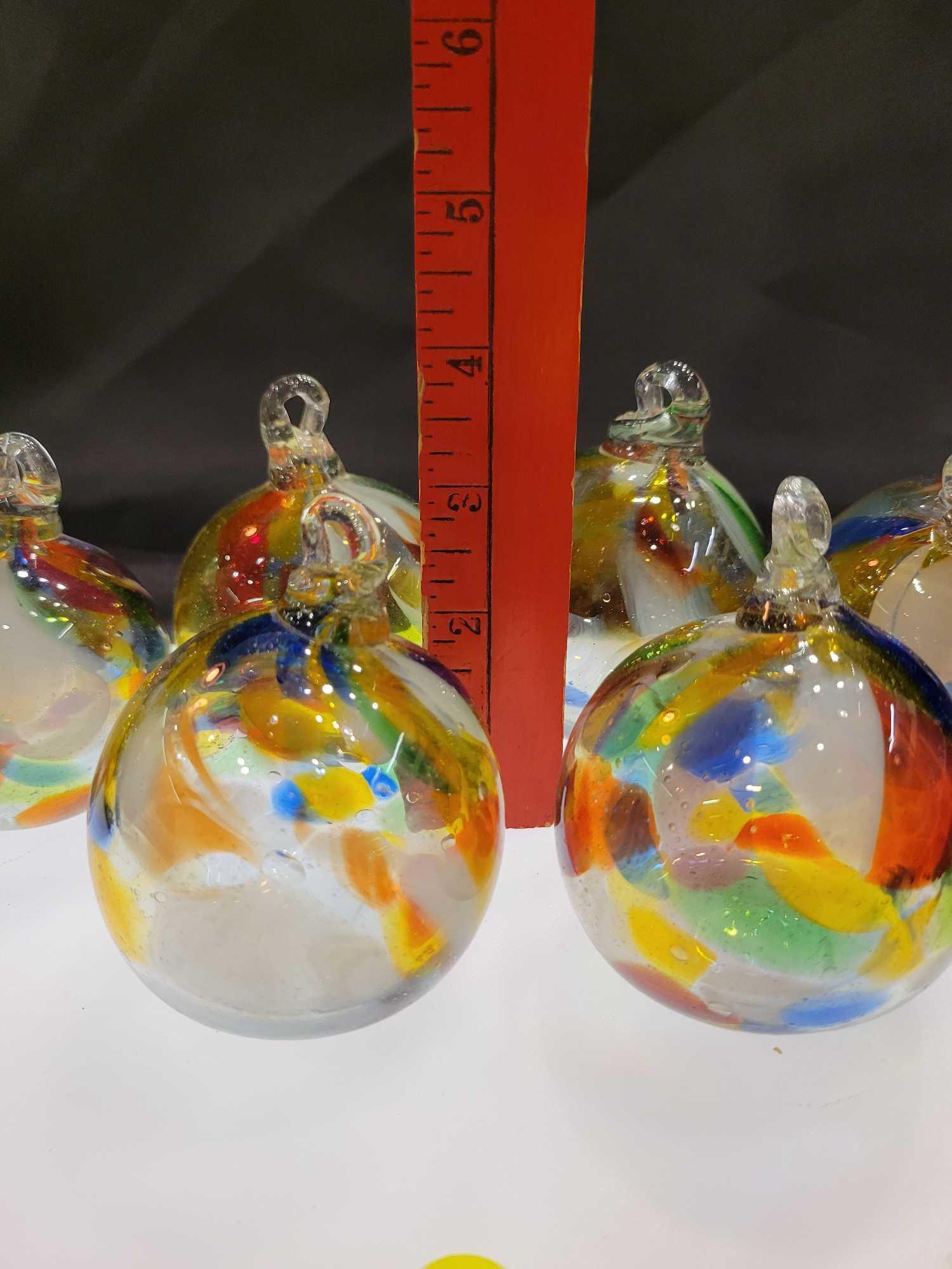 HANDBLOWN HANGING ART GLASS ORBS