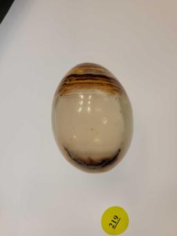 AMBER GLASS BELL AND MARBLE EGG LOT