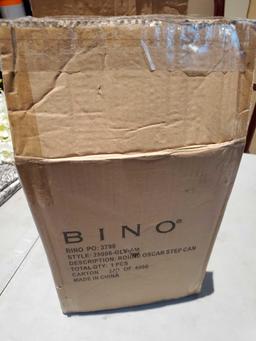 BINO | Round Step Trash Can, 5 Liter / 1.3 Gallon - Galvanized Steel | Stainless Steel Bathroom